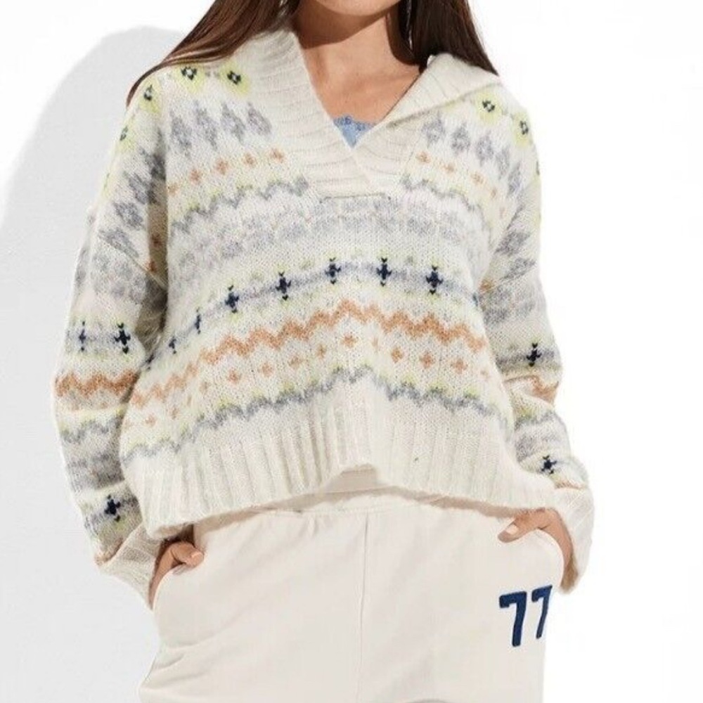 Nwt American eagle fair isle knit sweater‎ nwt oversized fit